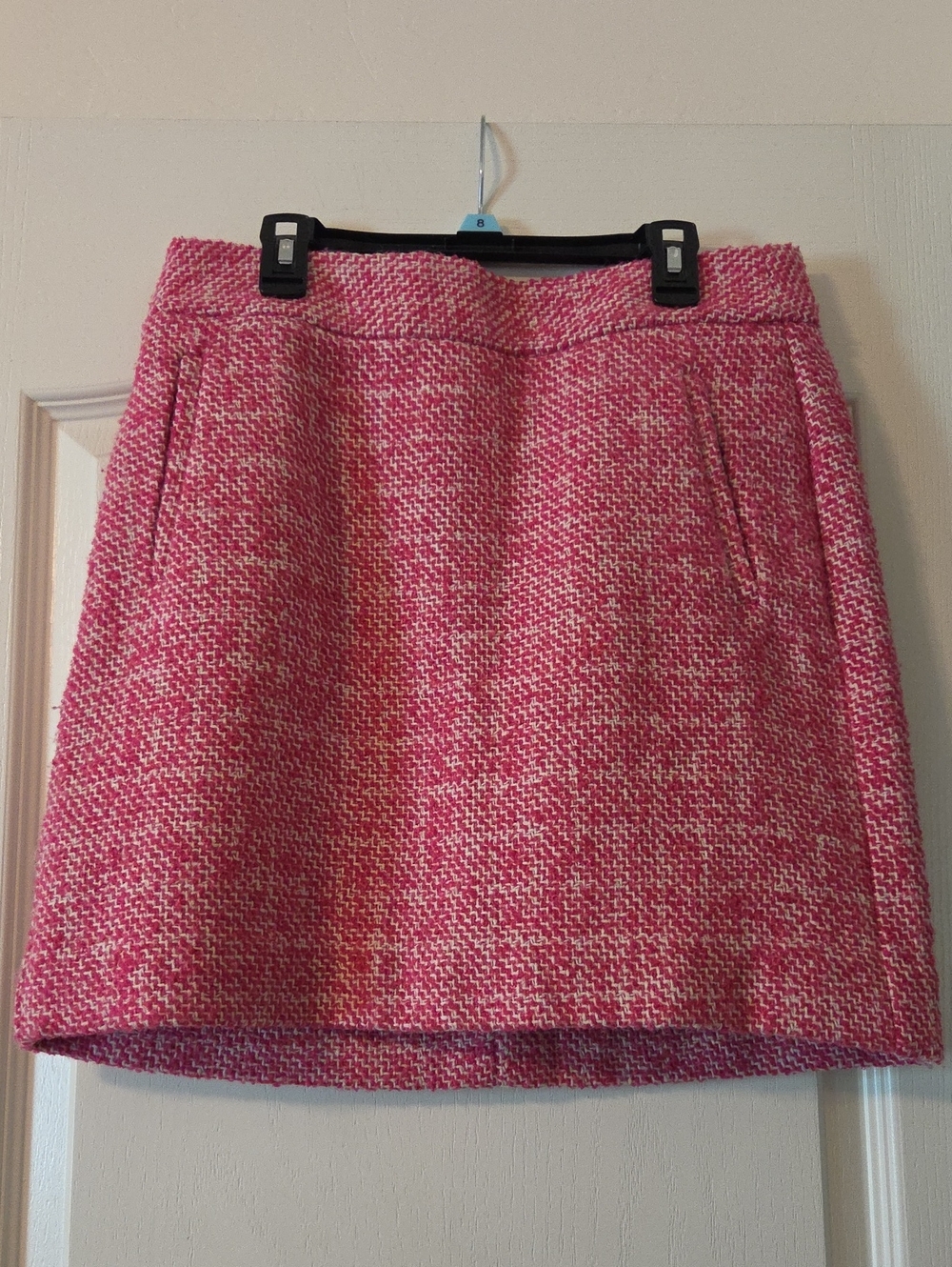 Banana Republic Pink and White Tweed Mini Skirt